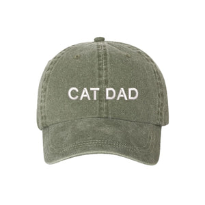 Cat Dad Olive Baseball Hat