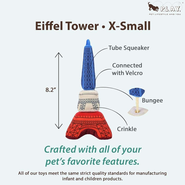 Eifel Tower Plush Dog Toy