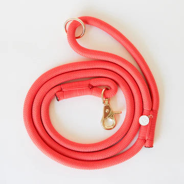 Coral Braided Rope Leash
