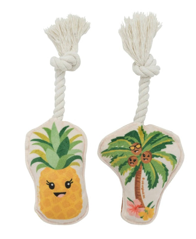 Palm Tree & Pineapple Mini Rope Dog Toy Set