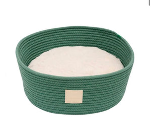 Myrtle Green Rope Cat Basket