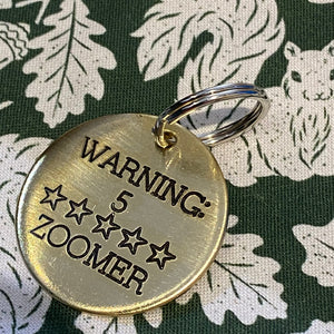 5 Star Zoomer Brass ID Tag