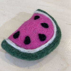 Felted Watermelon Cat Toy