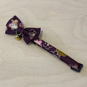 Kimono Purple Cat Bow Tie Collar