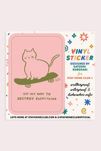 SAH Vynil Destroy Everything Cat Sticker