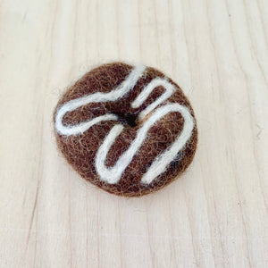 Felted Wool Chocolate doughnut Cat Toy
