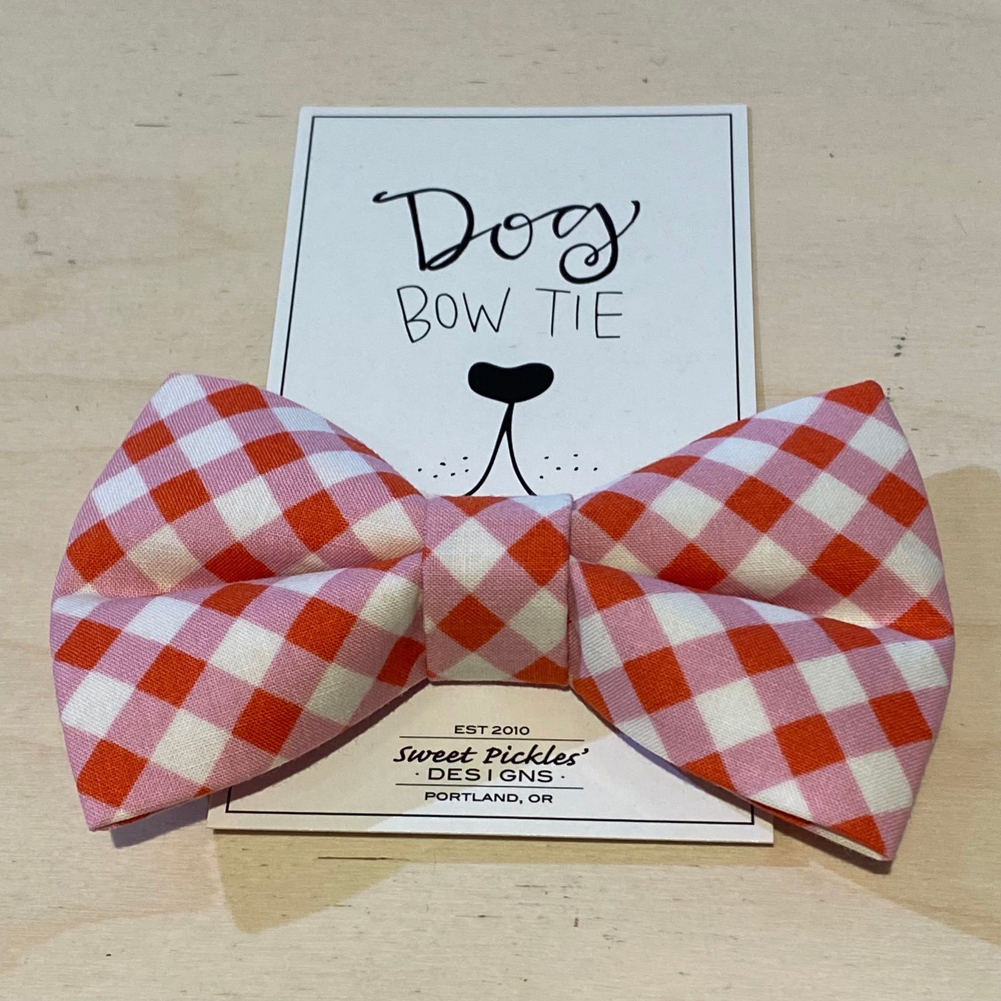 Gingham Dog Bow Tie